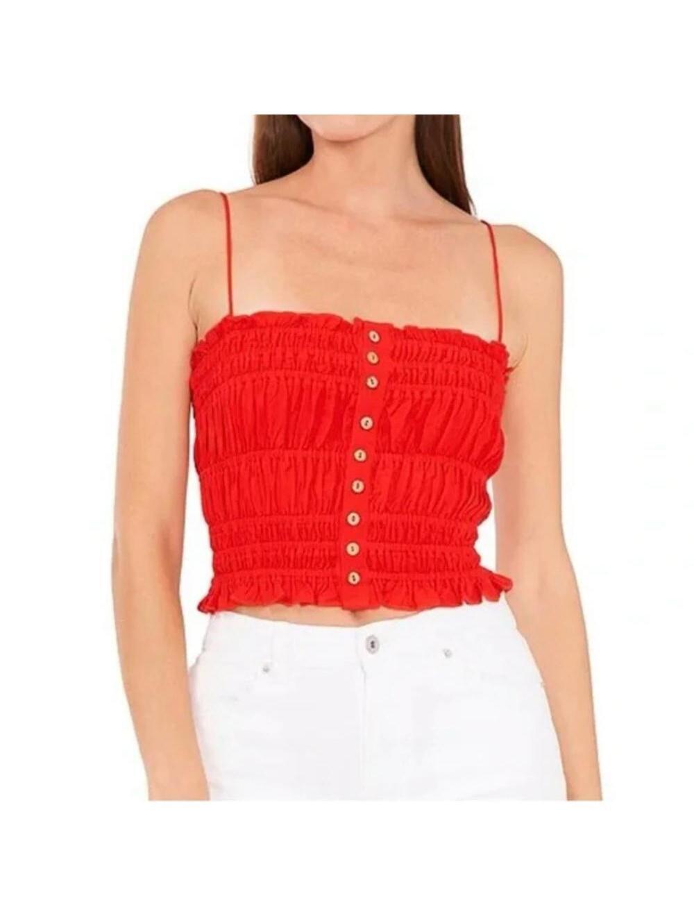 Chelsea & Violet red rouched spaghetti strap top